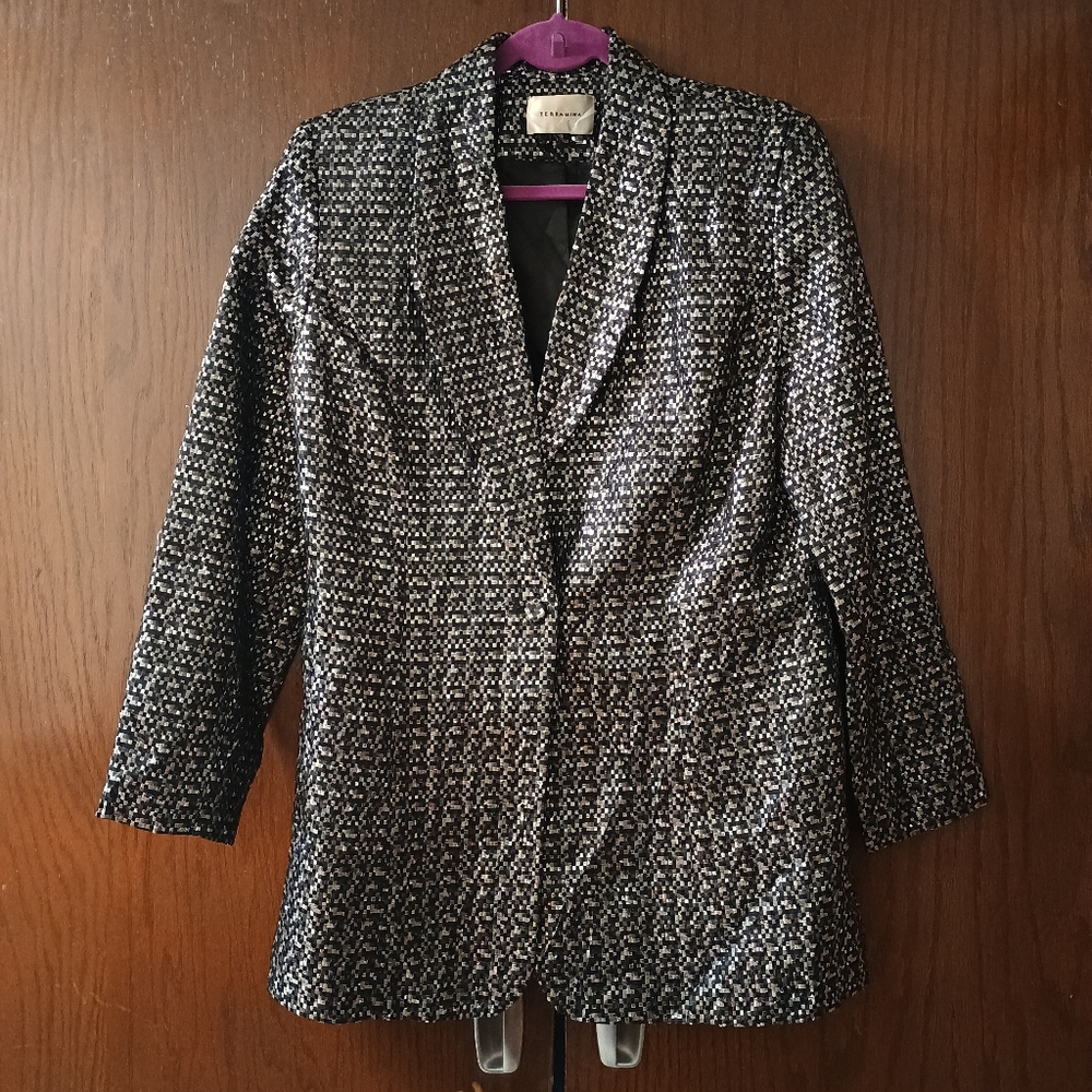 Terramina Silver Patterned Vintage Blazer